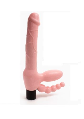 Straples Dildo with anal plug.