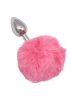 Fém anál plug puha pom-pommal-kis méret. Pink