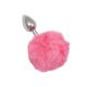 Fém anál plug puha pom-pommal-kis méret. Pink