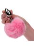 Fém anál plug puha pom-pommal-kis méret. Pink