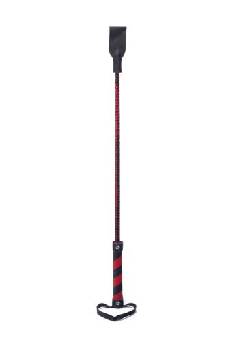 Bőr pálca-fekete-piros-66cm.