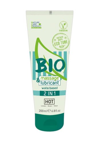 HOT Bio 2IN1-vízbázisú síkosító- és masszázsgél-200ml.