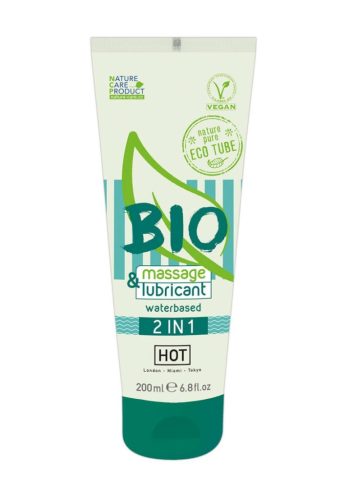 HOT Bio 2IN1-vízbázisú síkosító- és masszázsgél-200ml.