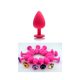 Pink szilikon anál plug csillogó véggel-nagy méret.