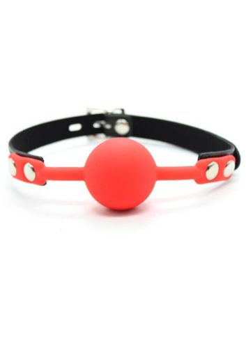 Silicone Ball Gag Lakat nélkül-Piros