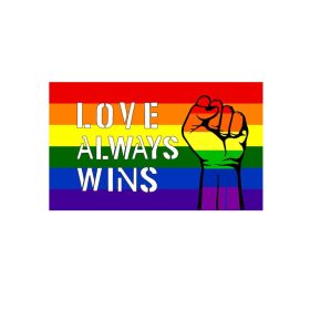 Szivárvány zászló ,Love Always Wins 90x150cm.