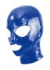 Latex Hood Open Eyes And Mouth BLUE. Méret:S
