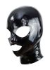 Latex Hood Open Eyes And Mouth-Black Méret:XL