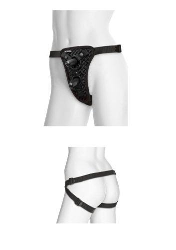 Vac-U-Lock Double Penetration Velvet Harness.