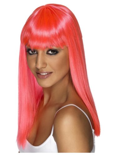 Hosszú pink divat paróka.