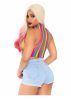 Rainbow high neck crop top.