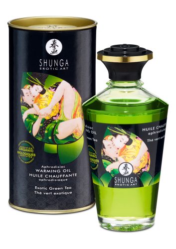 Shunga - melegítő hatású masszázsolaj,zöld tea-100ml.
