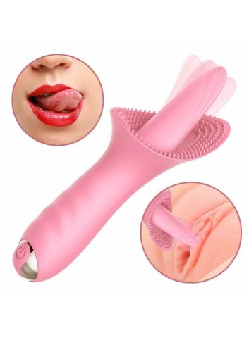 Szilikon nyelv vibrátor-akku,10func. Pink