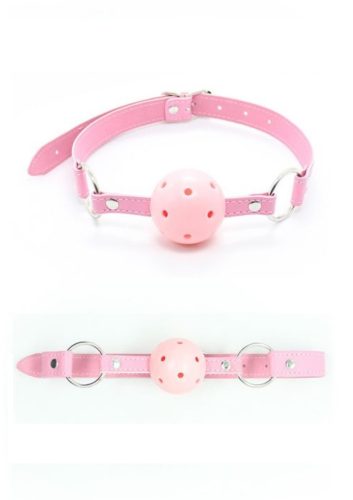 Pink szájpecek lyukacsos golyóval.