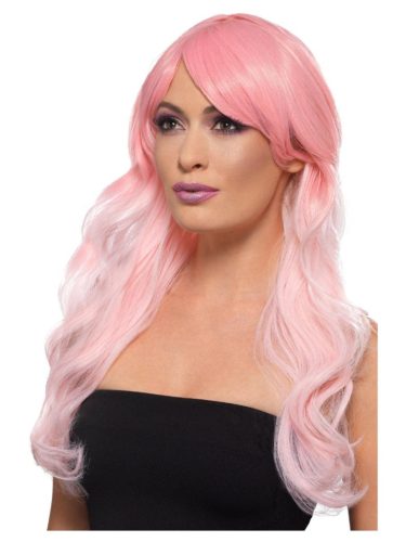 Hosszú pink paróka.