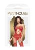 Penthouse Hot Nightfall - cikk-cakkos, nyitott, necc szett. Feket,Méret:XL