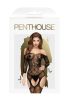 Penthouse Top-notch - rácsos-virágos, nyitott, necc szett ,fekete. Méret:XL