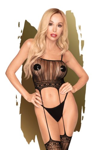 Penthouse Sex Dealer - csíkos, rövid, necc szett. Méret:XL