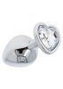 Fém anál plug csillogó Diamond szívvel-közepes. Áttetsző