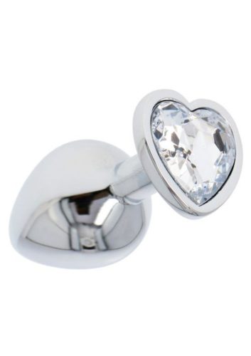 Fém anál plug csillogó Diamond szívvel-közepes. Áttetsző