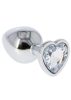Fém anál plug csillogó Diamond szívvel-közepes. Áttetsző