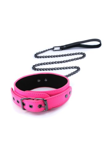 Neon Pink Electra nyakörv pórázzal.