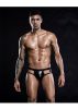 Férfi csillogó fekete Jockstrap No.7270. Méret:M/L