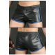 Férfi bőr short,fekete-kék. Cimkéjén:XL,amúgy:XXL