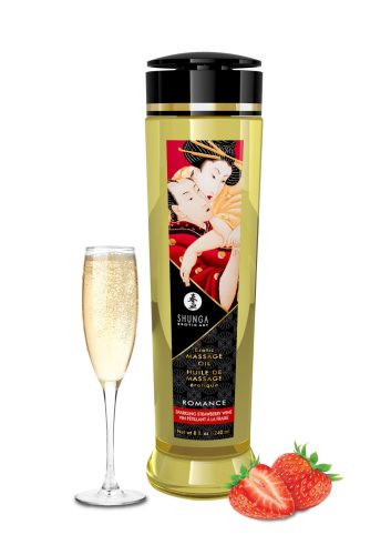 SHUNGA EROTIC MASSAGE OIL -STRAWBERRY WINE,240ml.