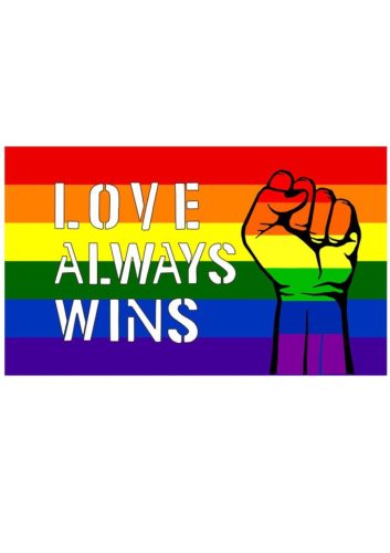 Szivárvány zászló ,Love Always Wins 90x150cm.