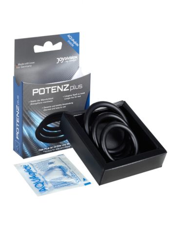 POTENZplus fekete-3db-os szilikon péniszgyűrű.
