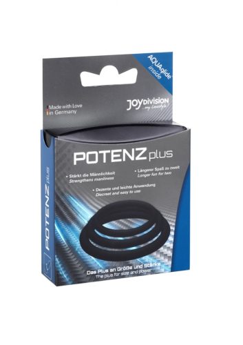 POTENZplus fekete-3db-os szilikon péniszgyűrű.