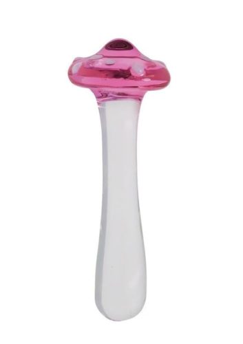 Üveg pink mushroom anal plug.