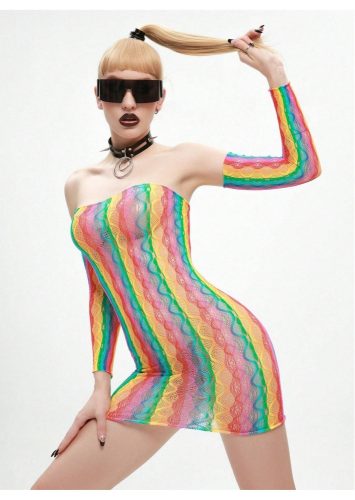 Ava rainbow mini kesztyűvel.