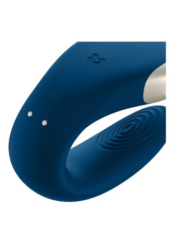Satisfyer Double Love - okos, akkus, vízálló, rádiós párvibrátor,kék.