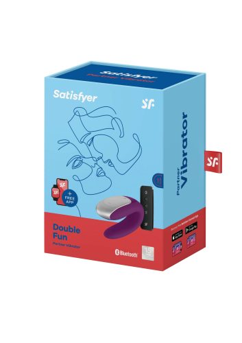 Satisfyer Double Fun - okos, akkus, vízálló, rádiós párvibrátor ,lila.