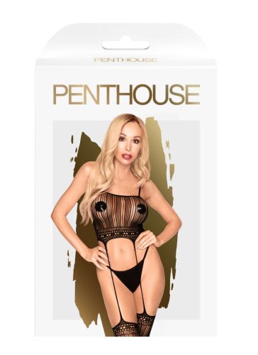 Penthouse Sex Dealer - csíkos, rövid, necc szett. Méret:S-L