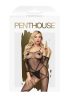 Penthouse Under Arrest - kereszt mintás, nyitott, necc overall,fekete. Méret:XL