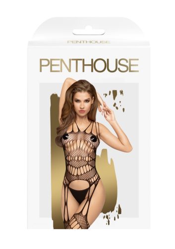 Penthouse Fatal Look - extravagáns, hálós szett,fekete. Méret:XL