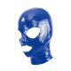Latex Hood Open Eyes And Mouth BLUE. Méret:S