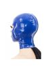 Latex Hood Open Eyes And Mouth BLUE. Méret:S