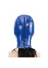 Latex Hood Open Eyes And Mouth BLUE. Méret:S