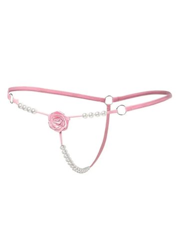 Pink virág golyós tanga
