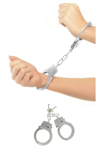 Fetish fém kéz bilincs. hosszú lánccal-48cm
