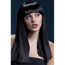 Alexia-hosszú egyenes fekete paróka.