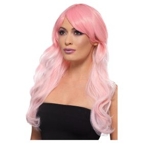 Hosszú pink paróka.
