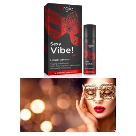 Orgie Sexy Vibe hot-folyékony vibrátor; eper ízzel-15ml.