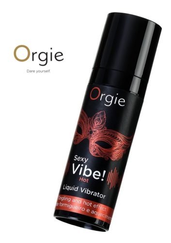 Orgie Sexy Vibe hot-folyékony vibrátor; eper ízzel-15ml.