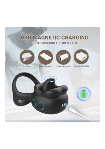 2in1 péniszgyűrű és nyaló csiklóvibrátor,akkus