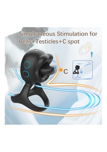 2in1 péniszgyűrű és nyaló csiklóvibrátor,akkus